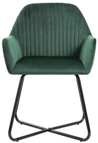 Cadeiras de jantar 2 pcs veludo verde