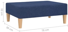 Apoio de pés tecido 78x56x32 azul