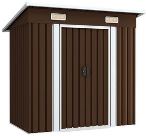 Abrigo de jardim 194x121x181 cm aço castanho