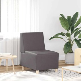 Poltrona 55 cm couro artificial cinzento