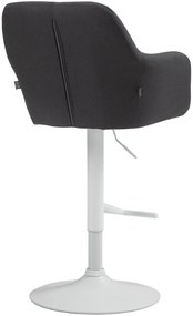 Banco de bar Natoma em tecido e com estrutura branca 57 x 97-118 x 59 cm Preto