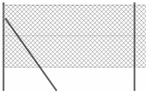 Conjunto de Postes de Cerca Cinzeto 1 x 25 m Aço Galvanizado