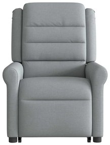 Poltrona reclinável elevatória tecido cinzento-claro
