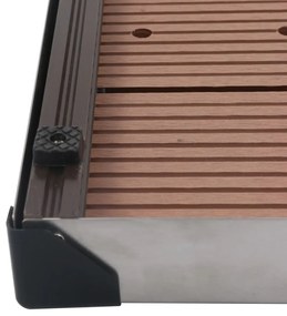 Base chuveiro p/ exterior 80x62 cm WPC aço inoxidável castanho