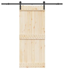 Kit de ferragens para porta deslizante 183 cm aço preto