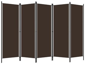 Divisão de quarto com 5 painéis 250x180 cm castanho