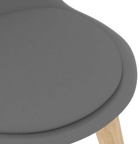Cadeiras de jantar 4 pcs plástico cinzento