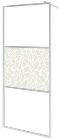 Divisória chuveiro + prat. 100x195cm vidro ESG/alumínio cromado