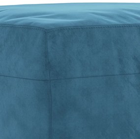 3 pcs conjunto de sofás com almofadas veludo azul