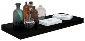 Prateleira de parede suspensa 60x23,5x3,8 cm MDF preto