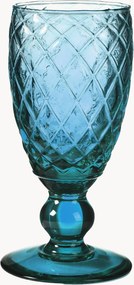 Copos de vinho branco artesanais em vidro soprado Diamond, conjunto de 6