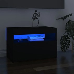 vidaXL Móveis de TV com luzes LED 2 pcs 60x35x40 cm preto