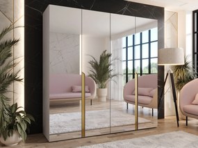 Roupeiro Hartford 591, Caxemira, Dourado, 202x200x52cm, 135.3 kg, Portas de roupeiro: Com dobradiças