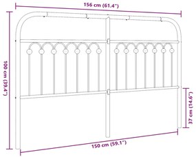 Cabeceira de cama 150 cm metal preto