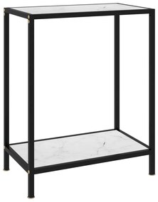 vidaXL Mesa consola 60x35x75 cm vidro temperado branco