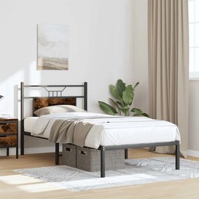 Estrutura cama s/ colchão derivados de madeira carvalho fumado