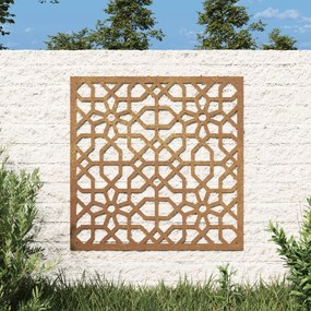 Decoração p/ muro de jardim 55x55 cm aço corten design árabe