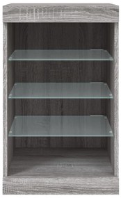 Aparador com luzes LED 41x37x67 cm cinzento sonoma