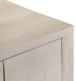 Mesa consola 110x35x75 cm madeira de mangueira maciça branco