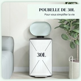 Caixote do Lixo de Cozinha com Pedal, 36,5 x 31,2 x 60,8 cm, Capacidade de 30 L, Verde