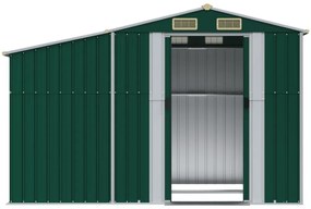 Abrigo de jardim 277x192,5x179 cm aço galvanizado verde