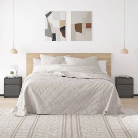 vidaXL Mesas de cabeceira 2 pcs 40x31x50 cm pinho maciço cinzento