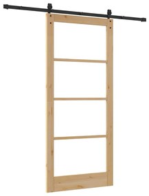 Conjunto de Porta Deslizante vidaXL com Acessórios 93x211 cm Madeira S