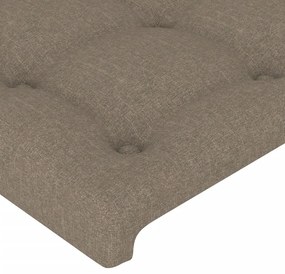 Cabeceira cama c/ LED tecido 103x16x118/128cm cinza-acastanhado