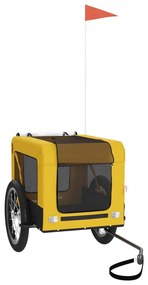 Reboque bicicleta p/ animais tecido oxford/ferro amarelo/preto
