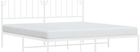 Estrutura de cama com cabeceira 200x200 cm metal branco