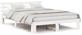 Estrutura de Cama de Madeira Branca Madeira 160 x 200 cm Durável