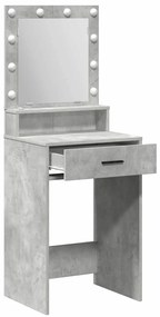 Mesa de Maquilhagem vidaXL com Luzes LED Cinza Concreto 50x41x135 cm