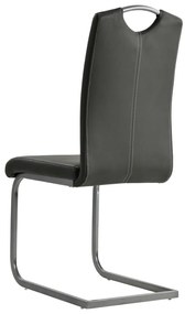 Cadeiras de jantar cantilever 2 pcs couro artificial cinzento