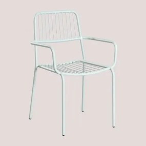 Pacote de 2 cadeiras de jardim empilháveis com braços Elton Iceberg - Sklum