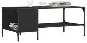 Mesa centro c/ prateleira 100x51x40 cm derivados madeira preto