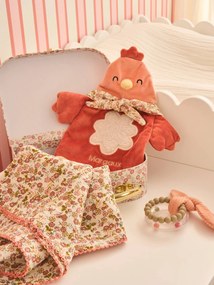 Malinha doudou personalizável galinha laranja
