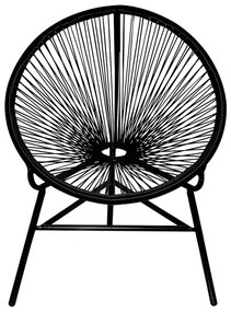 Cadeira lua para jardim em vime PE preto
