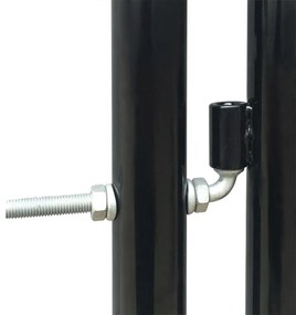 Portão de cerca com porta única 100x150 cm preto