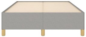 Estrutura de cama sem colchão 120x200 cm tecido cinzento-claro