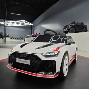 Carro elétrico infantil Audi RS6 Avant GT 12V 4x4 , telecomandado, pneus de EVA, assento em pele Branco