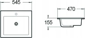 Mexen Salma lavatório embutido no balcão 54 x 47 cm, branco - 25395400