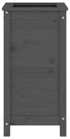 Vaso/floreira de jardim 40x40x78 cm pinho maciço cinzento