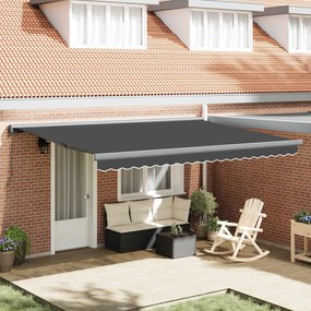 vidaXL Toldo Retrátil Antracite e Cinza 400 × 300 cm Lona e Alumínio