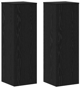 Suportes de Plantas - 2 pcs Carvalho Preto 33 x 33 x 100 cm, Madeira E