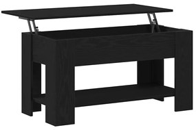 Mesa de Café de Carvalho Preto - 101x49x52 cm Feita de Madeira Reforça