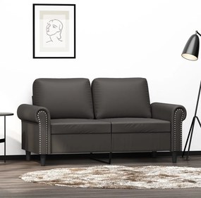 vidaXL Sofá de 2 lugares 120 cm couro artificial cinza