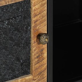 Móvel de TV 110x30x40 cm madeira de mangueira maciça e ferro