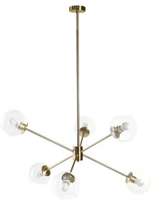 Candeeiro de Teto Dkd Home Decor 90 X 75 X 60 cm Cristal Dourado Metal Transparente 50 W