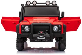 Jipe elétrico para crianças Land Rover Defender 110 SVX 12V, 4X4, luzes LED, bateria de lítio, licença ORIGINAL Vermelho