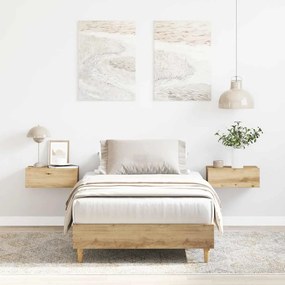 vidaXL Estrutura de cama sem colchão 90x190 cm carvalho artesanal